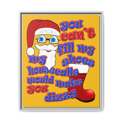 santa's shoes - framed canvas art (yellow)