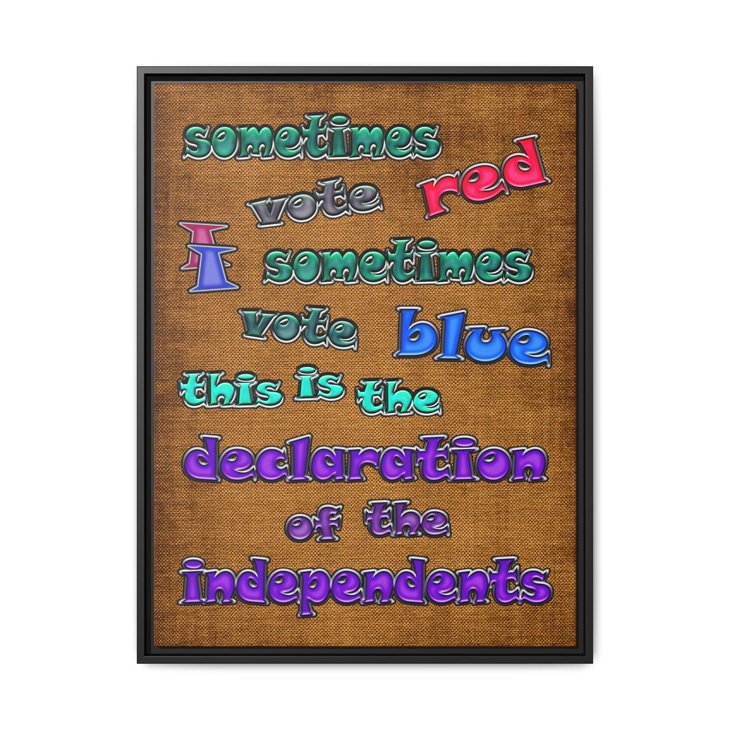 declaration of the independents - framed canvas art (brown papyrus)