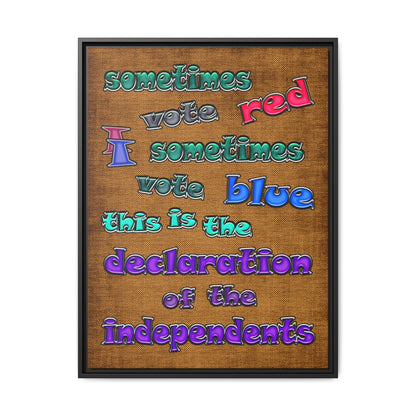 declaration of the independents - framed canvas art (brown papyrus)