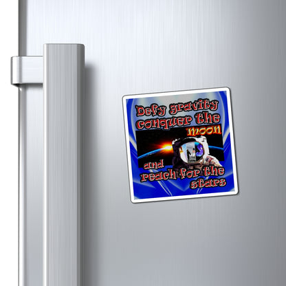 defy conquer reach - Magnets - (blue-white wave)