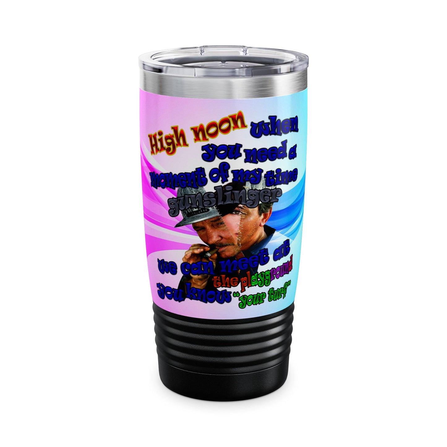 high noon - Ringneck Tumbler, 20oz (light blue-pink wave)