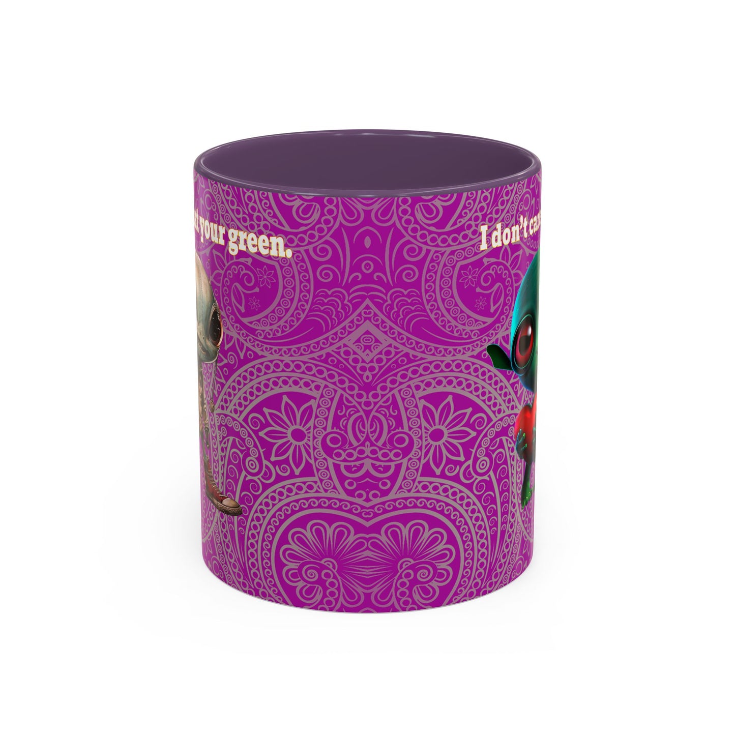 I don't care that your grey - Accent Mug (pink swirl)