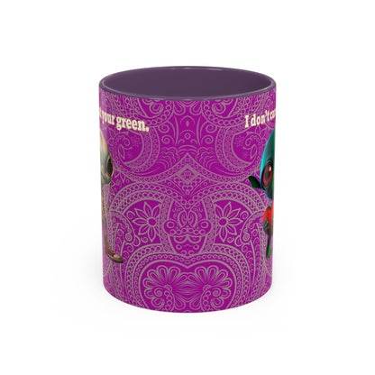 I don't care that your grey - Accent Mug (pink swirl)