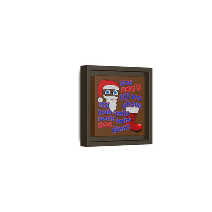 santa's shoes - framed canvas art (brown)