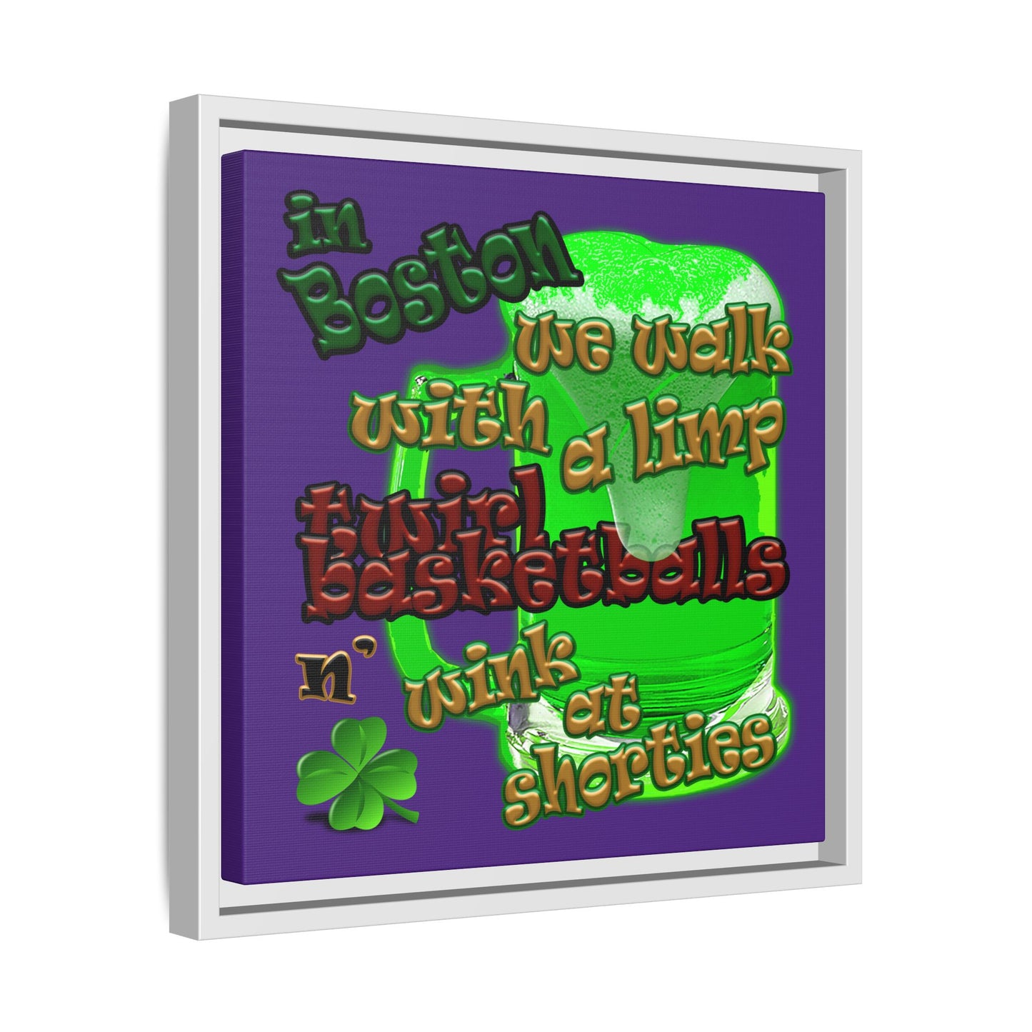 celtics logo - framed canvas art (purple)