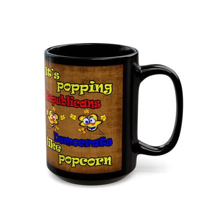 popping like popcorn - Black Mug (brown papyrus)