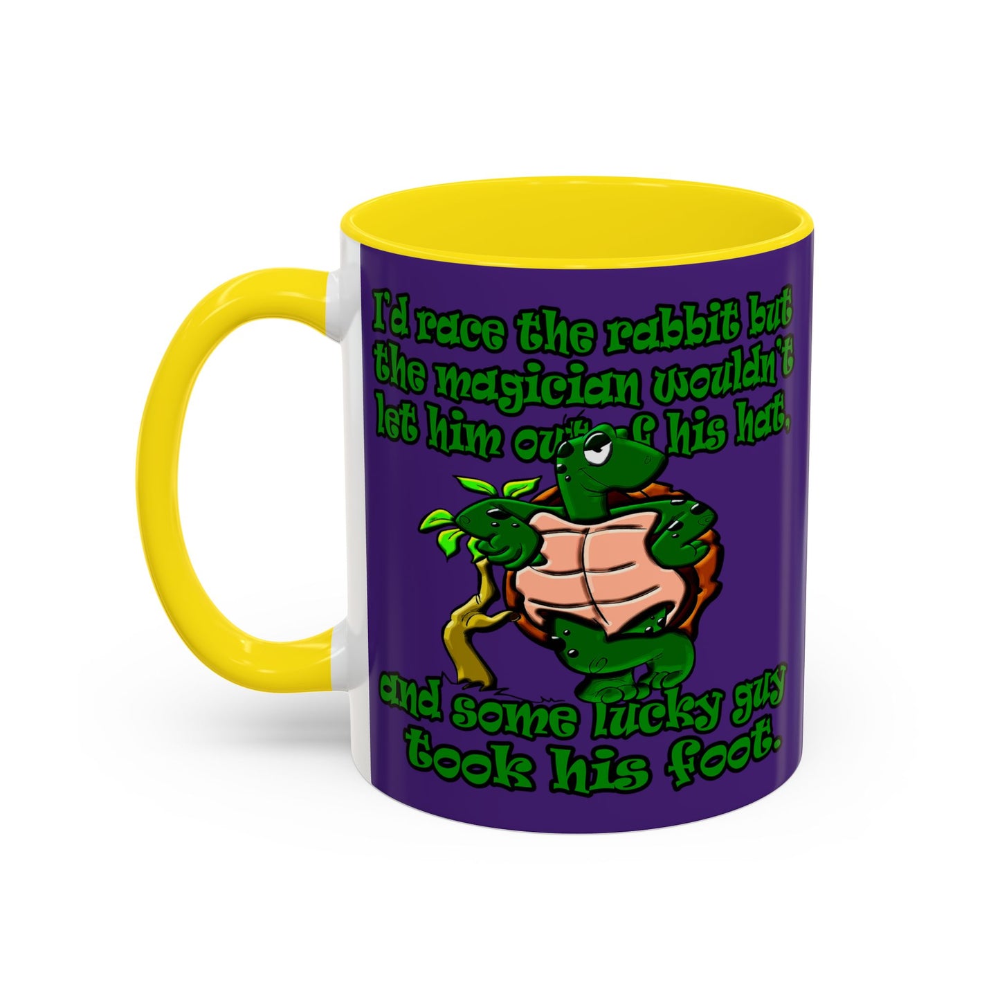 turtle race - Accent Mug (purple)