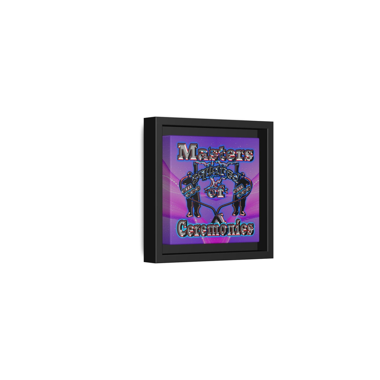 em cee squared - framed canvas art (purple-pink wave)