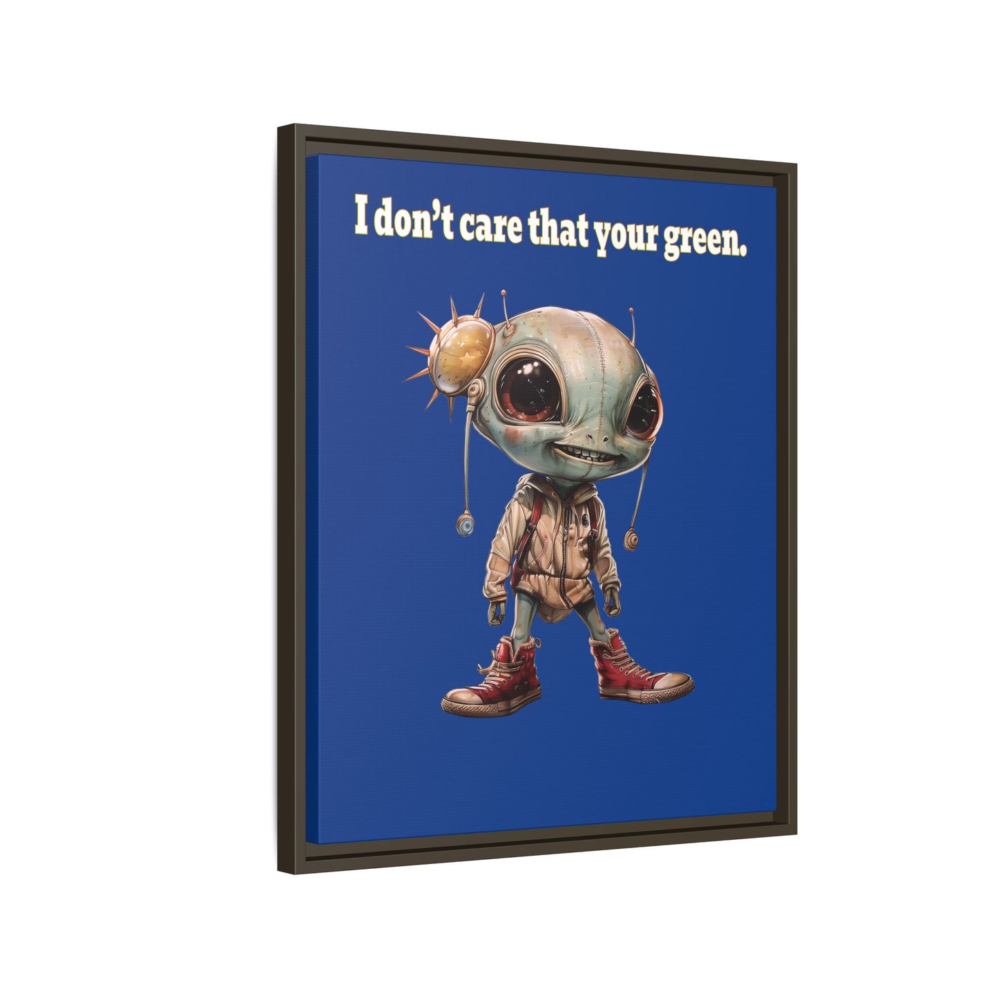 I don't care that your green - framed canvas art (dark blue)