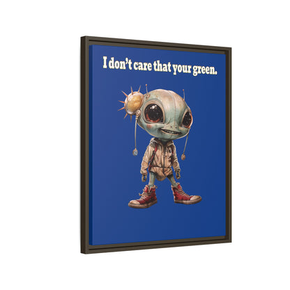 I don't care that your green - framed canvas art (dark blue)