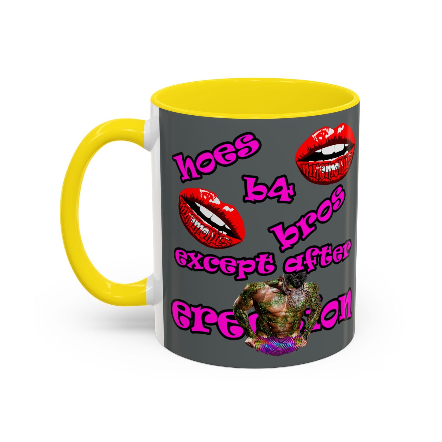 hoes b4 bros - Accent Mug (dark grey)