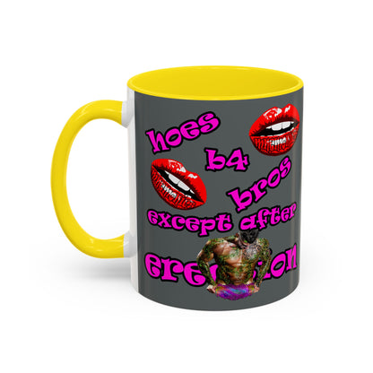 hoes b4 bros - Accent Mug (dark grey)