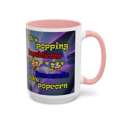 popping like popcorn - Accent Mug (grey-pink wave)