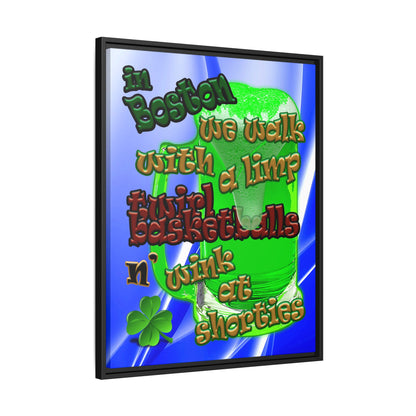 celtics logo - framed canvas art (blue-white wave)