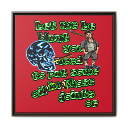 og - framed canvas art (dark red)