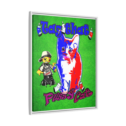 tag that - framed canvas art (green turf)