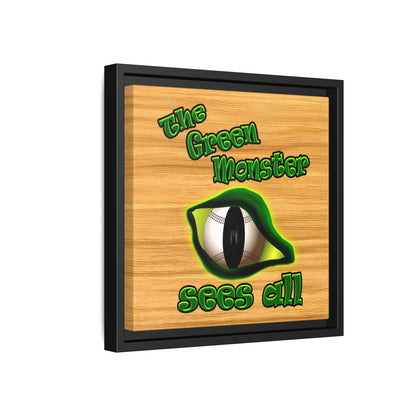 green monster - framed canvas art (butterscotch wood finish)