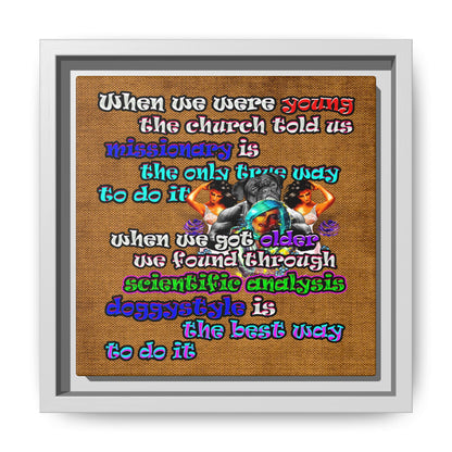 doggystyle - framed canvas art (brown papyrus)