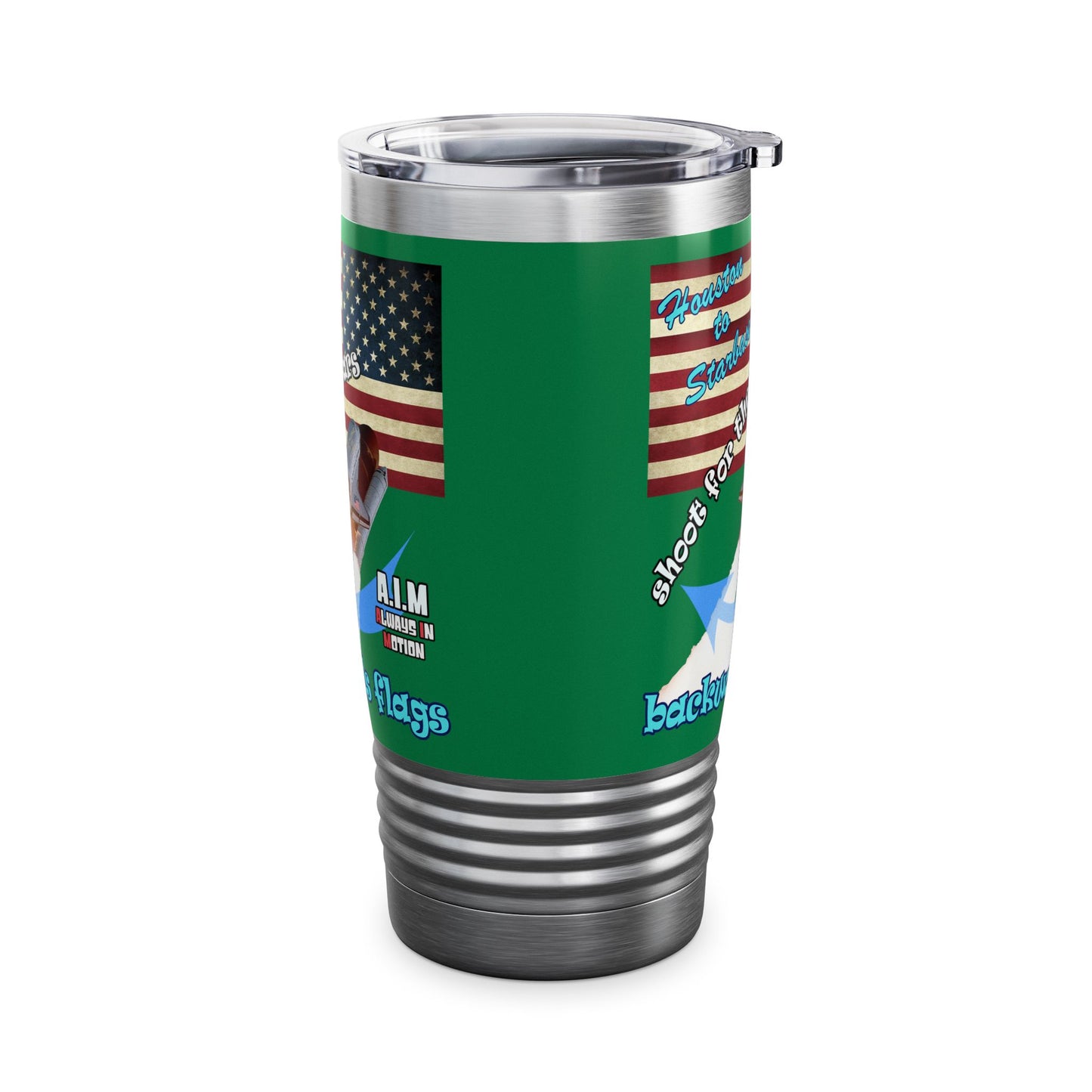 shoot for the stars - Ringneck Tumbler, 20oz (dark green)