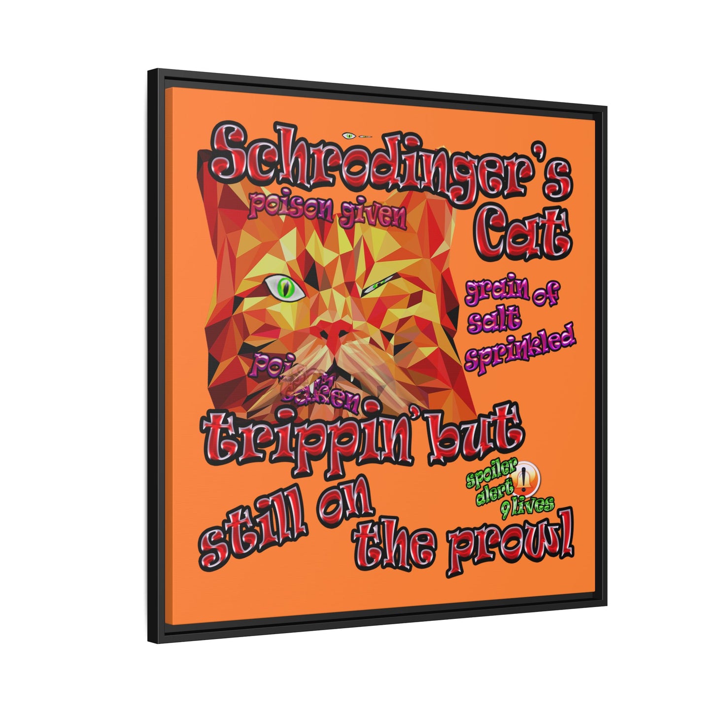 schrodinger's cat - framed canvas art (crusta)