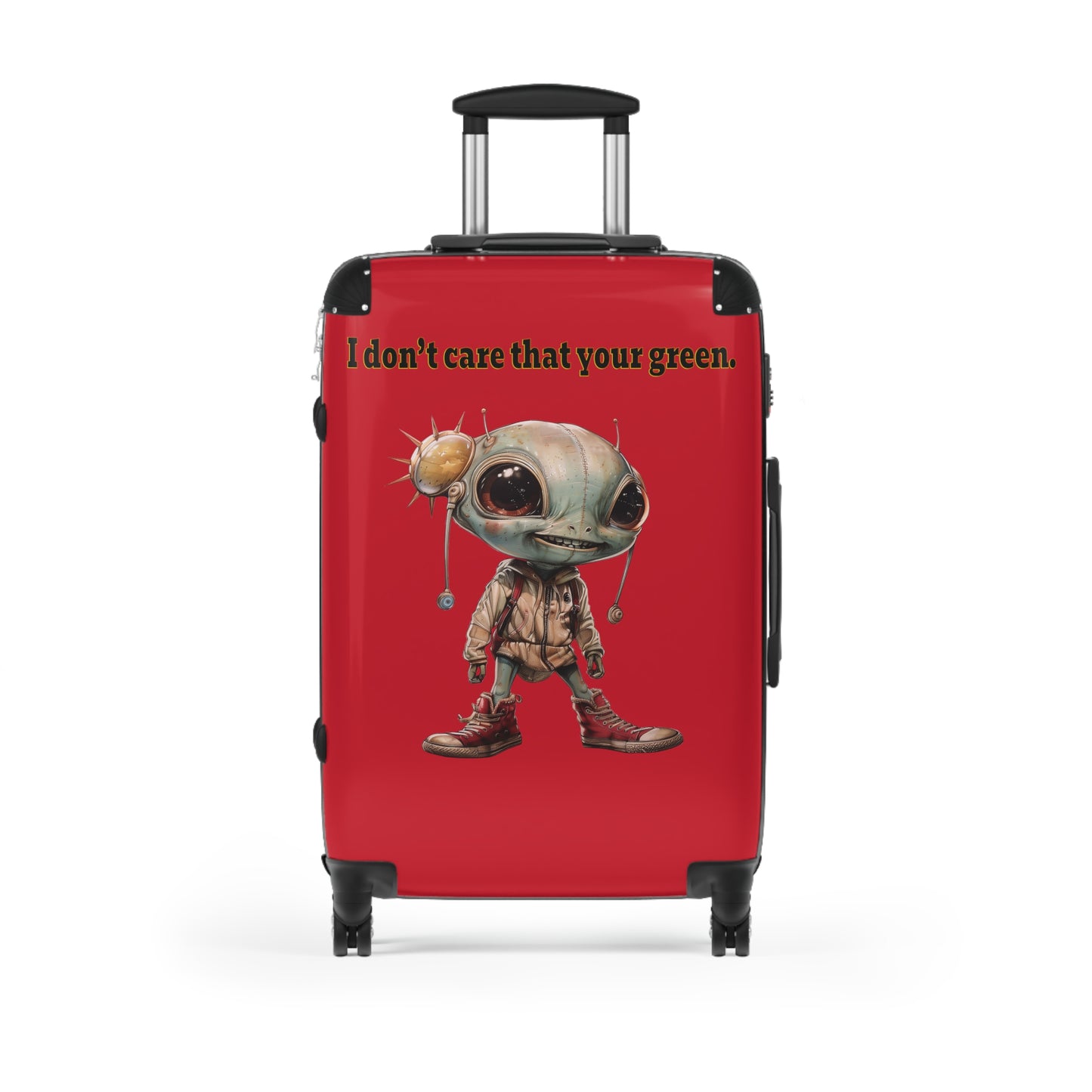 I don't care that your green - Suitcase (dark red)