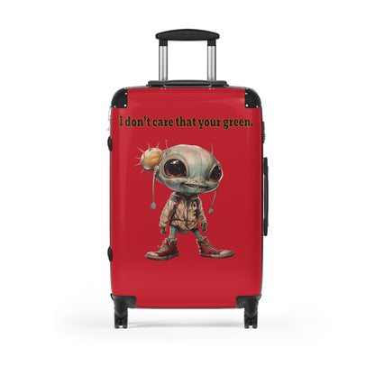 I don't care that your green - Suitcase (dark red)