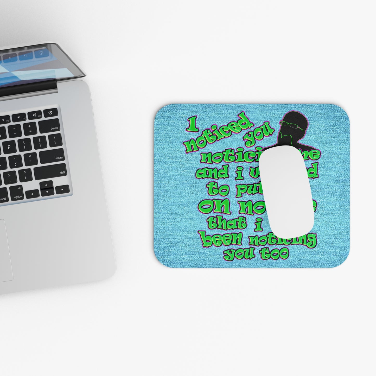 noticed you noticing - Mouse Pad (Rectangle) (faded blue)