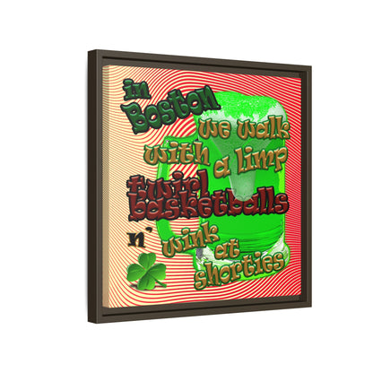 celtics logo - framed canvas art (yellow-orange wave)