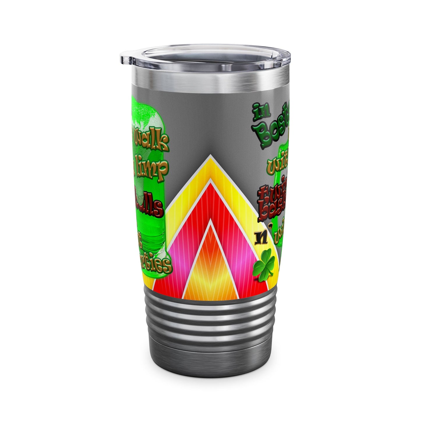 celtics logo - Ringneck Tumbler, 20oz (rainbow split)