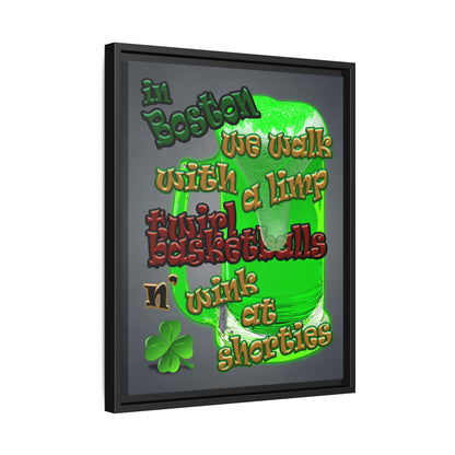 celtics logo - framed canvas art (grey-light grey)