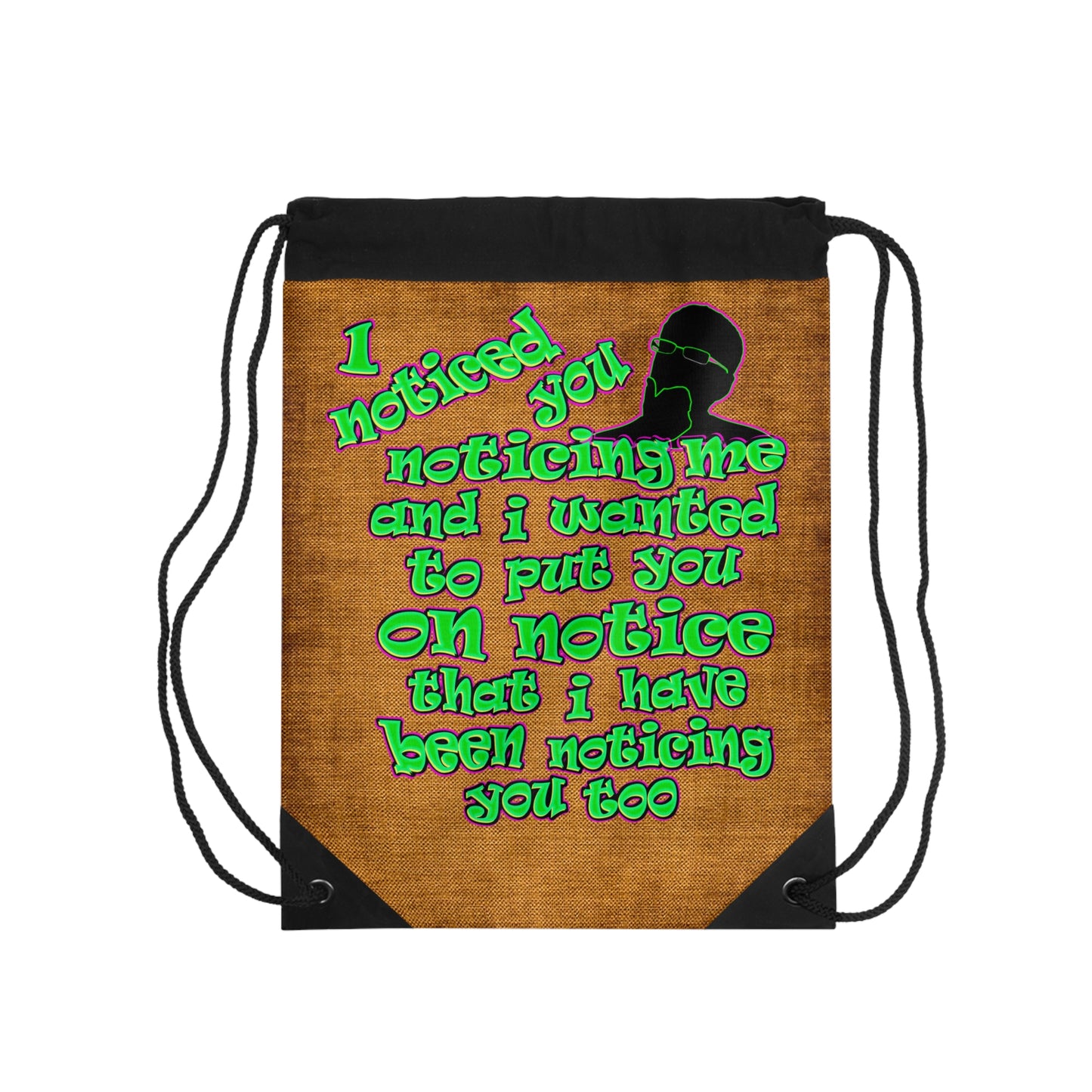 noticed you noticing - Drawstring Bag (dichromatic brown papyrus)
