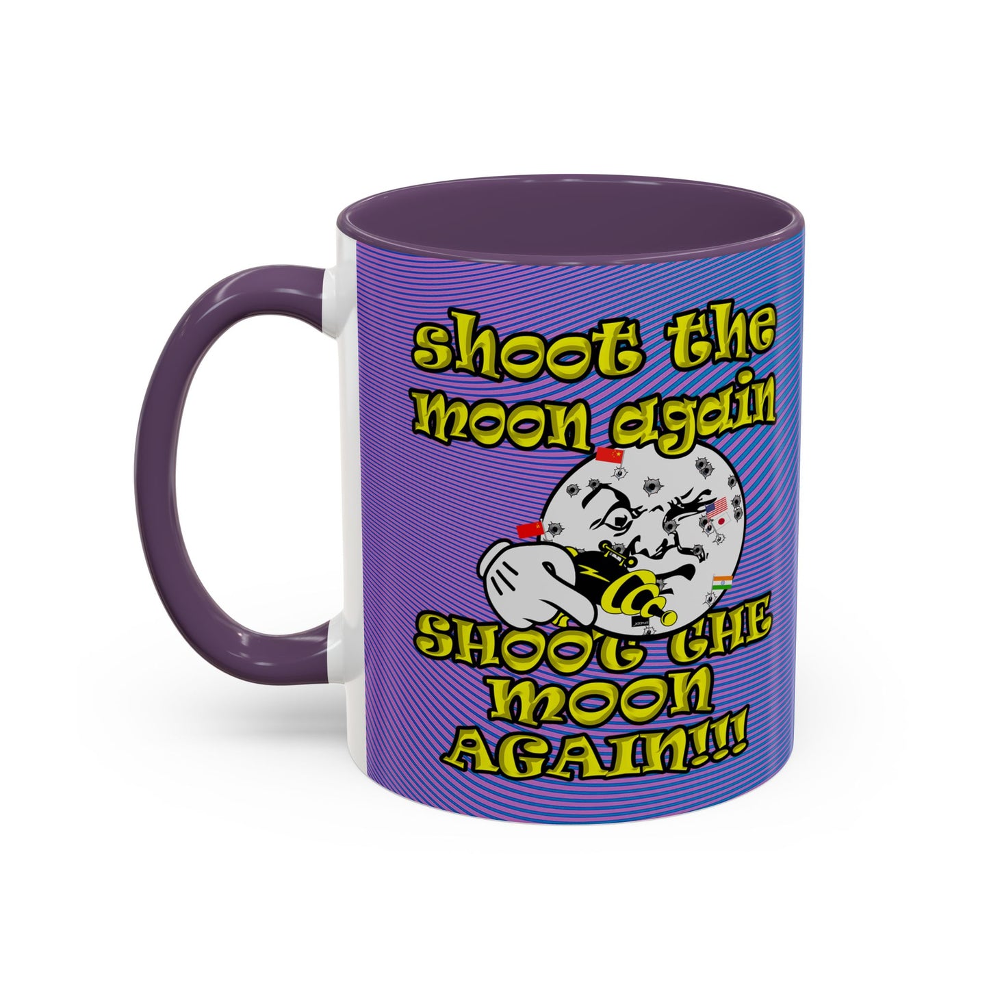 shoot the moon again - Accent Mug (light blue-purple wave)
