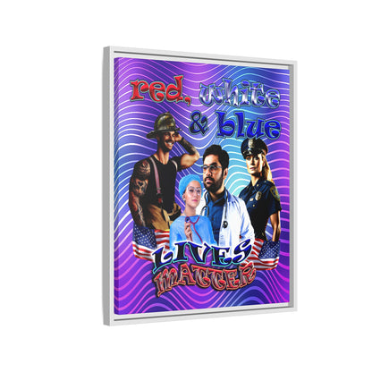 rw&b lives matter - framed canvas art (purple wave)