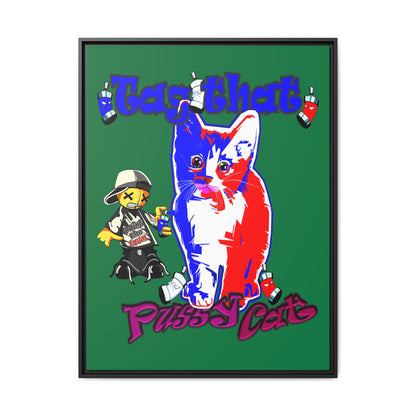 tag that - framed canvas art (dark green)
