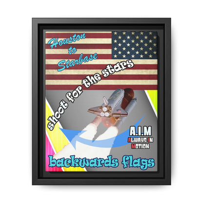 shoot for the stars - framed canvas art (rainbow split)