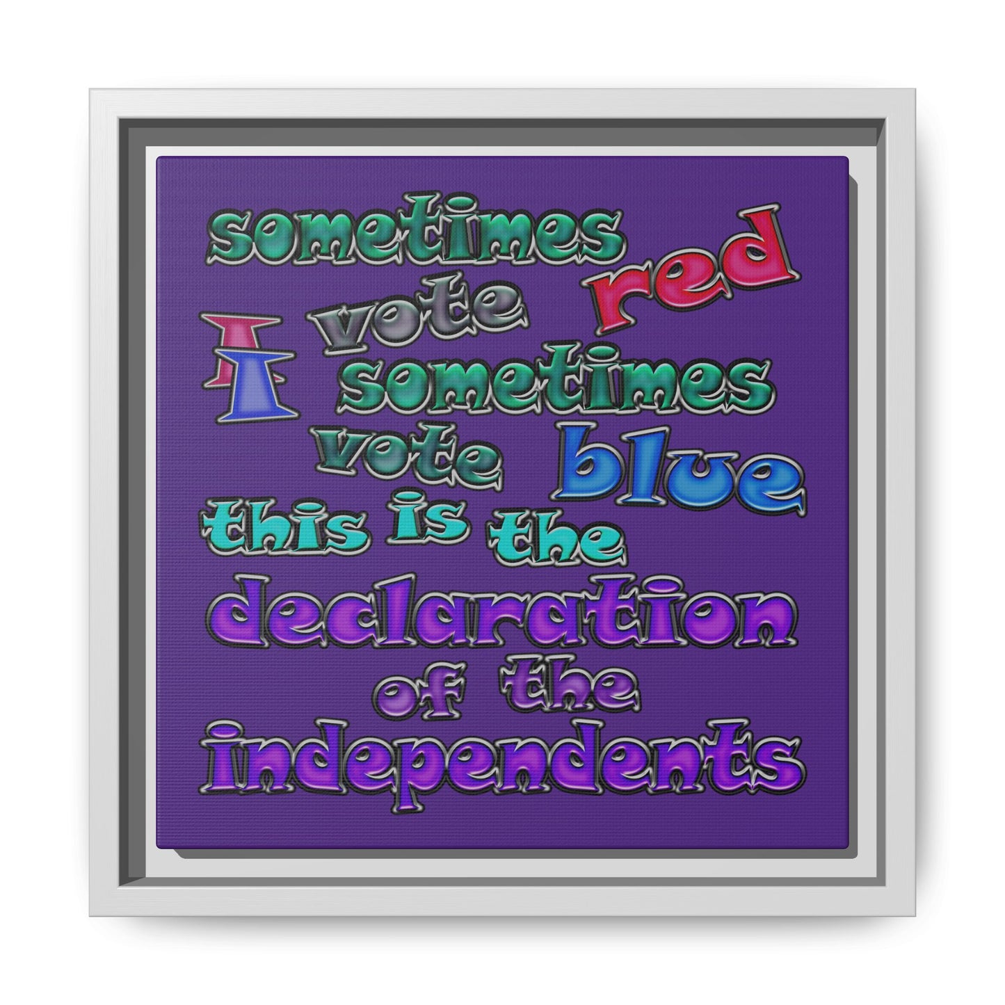 declaration of the independents - framed canvas art (purple)