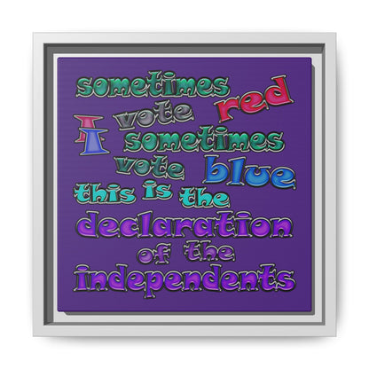 declaration of the independents - framed canvas art (purple)