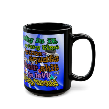 the bum's shit - Black Mug (blue-white wave)