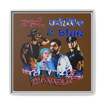 rw&b lives matter - framed canvas art (brown)