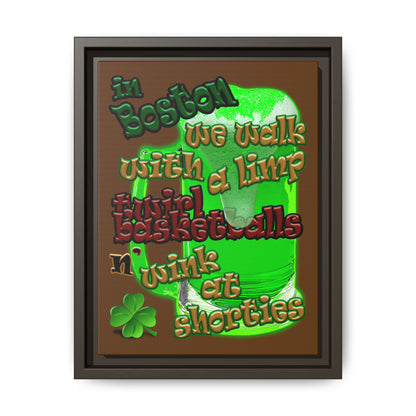 celtics logo - framed canvas art (brown)