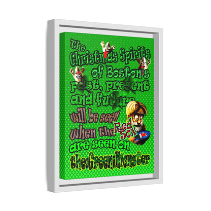 christmas spirits of boston - framed canvas art (logo green)