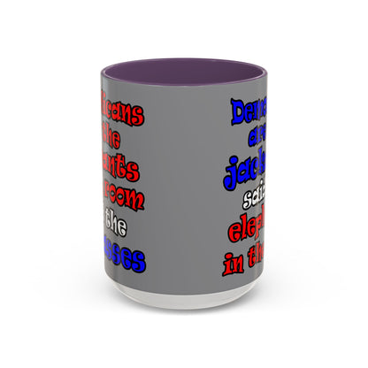donkeys and elephants - Accent Mug (grey)