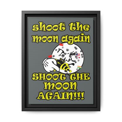 shoot the moon again - framed canvas art (dark grey)