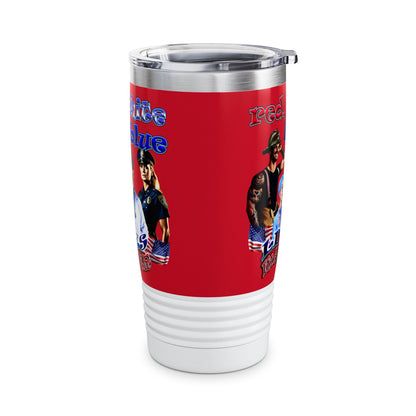rw&b lives matter - Ringneck Tumbler, 20oz (dark red)