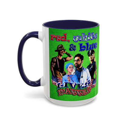 rw&b lives matter - Accent Mug (green turf)