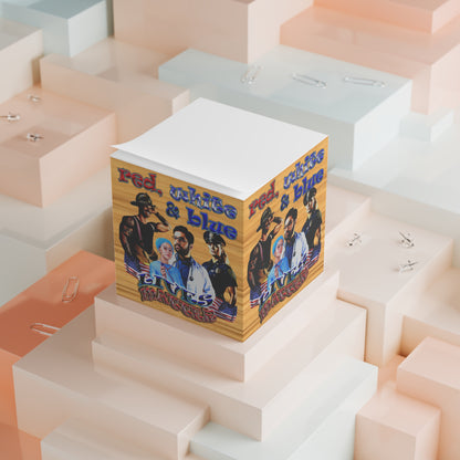 rw&b lives matter - note cube (butterscotch wood finish)