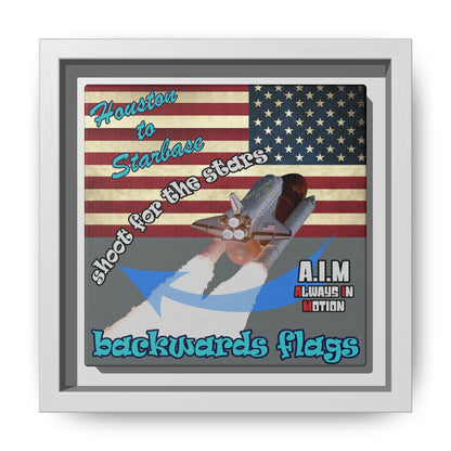 shoot for the stars - framed canvas art (dark grey)