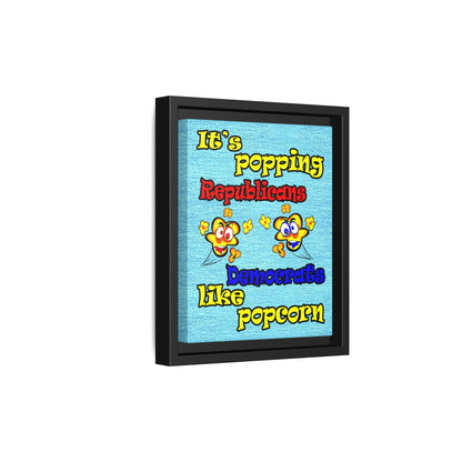 popping like popcorn - framed canvas art (faded dark blue)