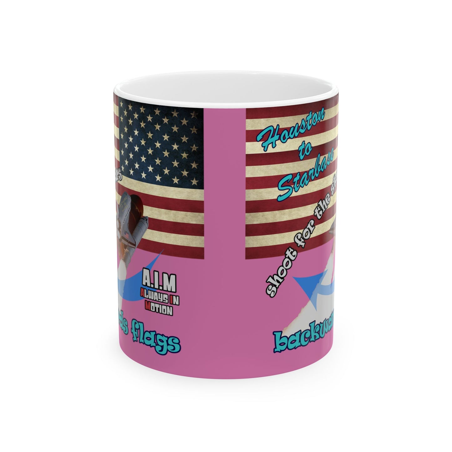 shoot for the stars - White Mug (light pink)