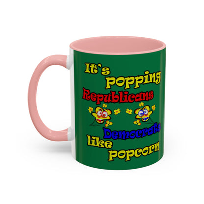 popping like popcorn - Accent Mug (dark green)